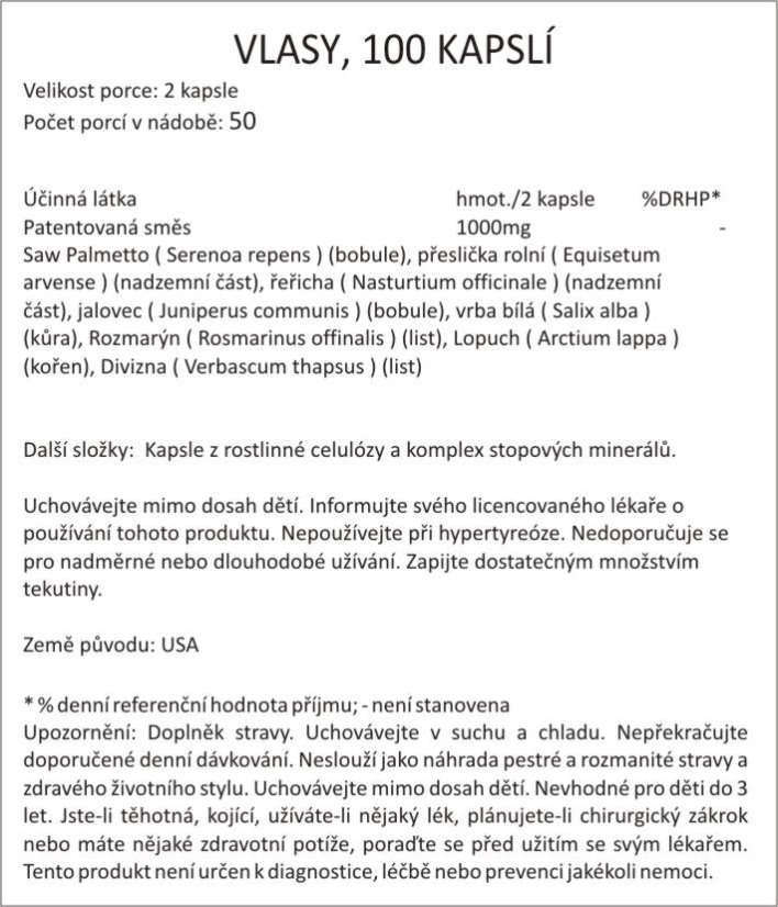Bylinná směs VLASY