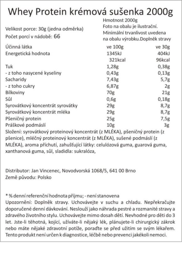 Whey Protein krémová sušenka 2000 g