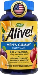 Alive! gumový multivitamin pro muže s lykopenem, ovocem a zeleninou, 60 gumáků