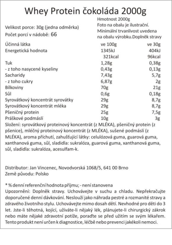 Whey Protein čokoláda 2000 g