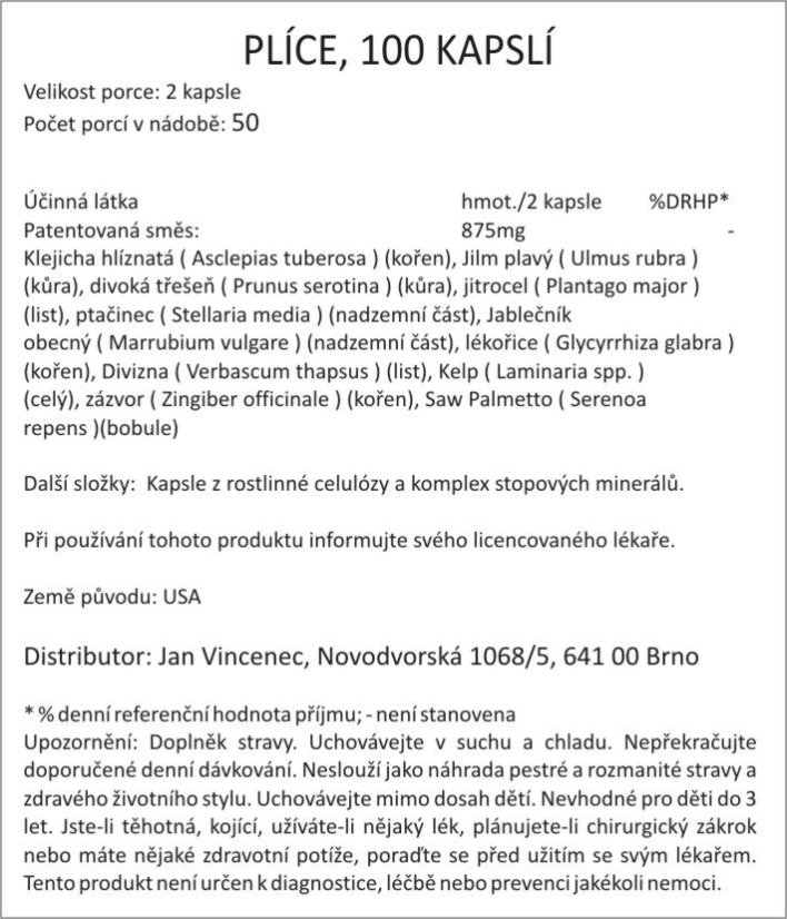 Bylinná směs PLÍCE