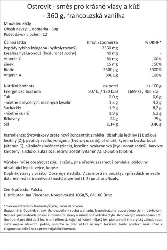 směs pro vlasy 360g