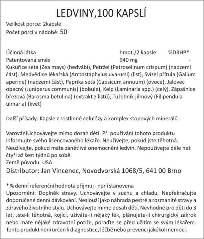 Bylinná směs LEDVINY, MOČOVÝ SYSTÉM