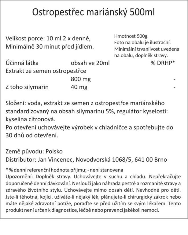Ostropestřec mariánský 500ml