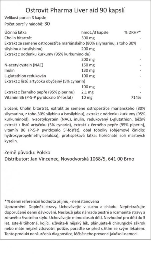 Ostrovit Pharma Liver aid 90 kapslí, OČISTA JATER