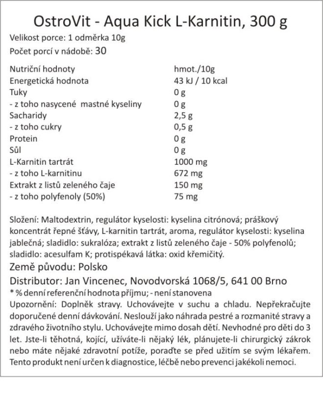 Karnitin, 300 g, SPALOVÁNÍ, JÁTRA, ENERGIE, ÚNAVA