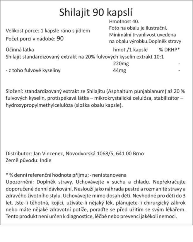 Shilajit / Mumio, 90 kapslí, silný extrakt