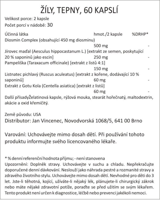 Bylinná směs ŽÍLY, TEPNY