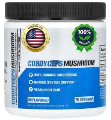 Cordyceps, bez příchuti, 75 dávek, 100% organické houby