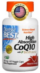 Koenzym Q10 s vysokou absorpcí s BioPerine, 200 mg, 60 měkkých tobolek