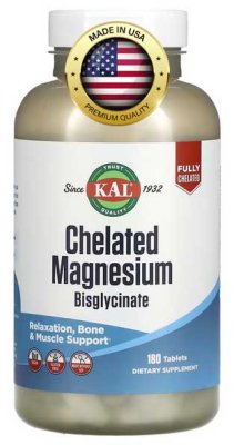 Magnesium Bisglycinát chelát, 180 tablet, bisglycinát hořečnatý