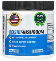 Reishi, bez příchuti, 60 dávek, 100% organické houby