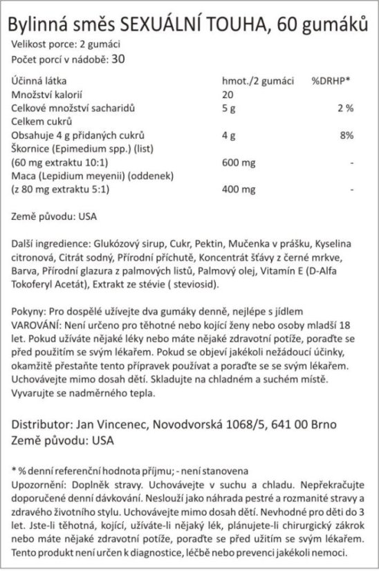 Bylinná směs SEXUÁLNÍ TOUHA, VZRUŠENÍ