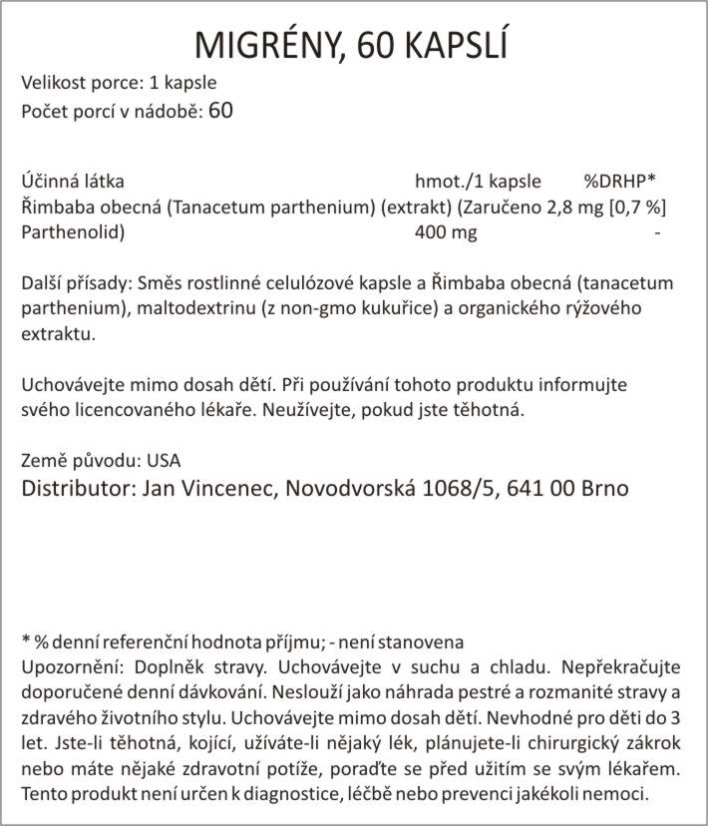 Bylinná směs MIGRÉNY a ZÁVRATĚ