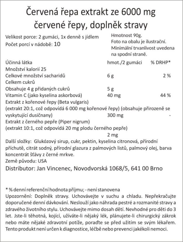 Červená řepa extrakt ze 6000 mg červené řepy