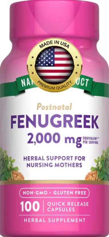 Pískavice řecké seno extrakt - Fenugreek, 2000 mg - 100 kapslí