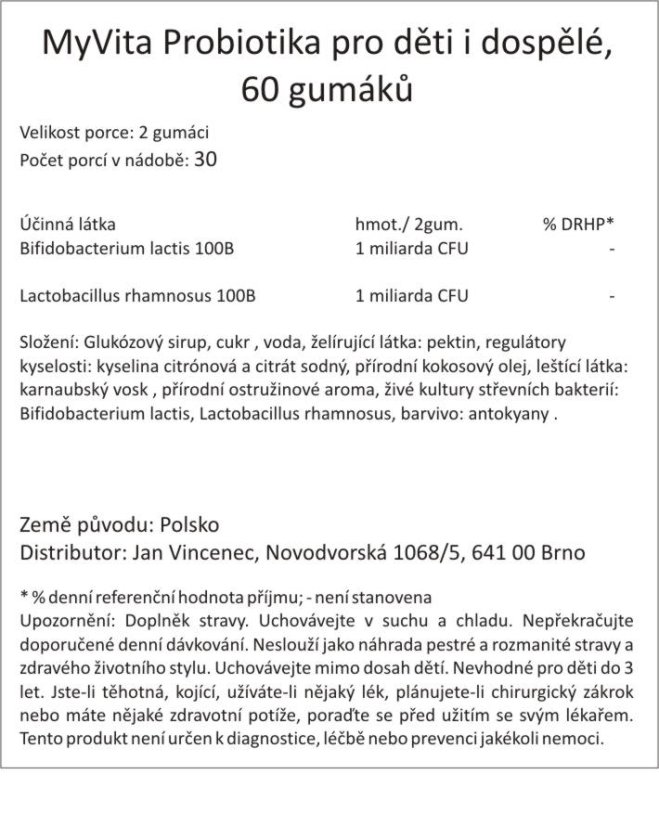 Gumová probiotika pro děti i dospělé, 60 gumáků