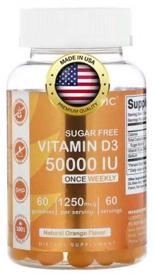 Nejsilnější vitamin D3 50.000 IU, 60 gumáků