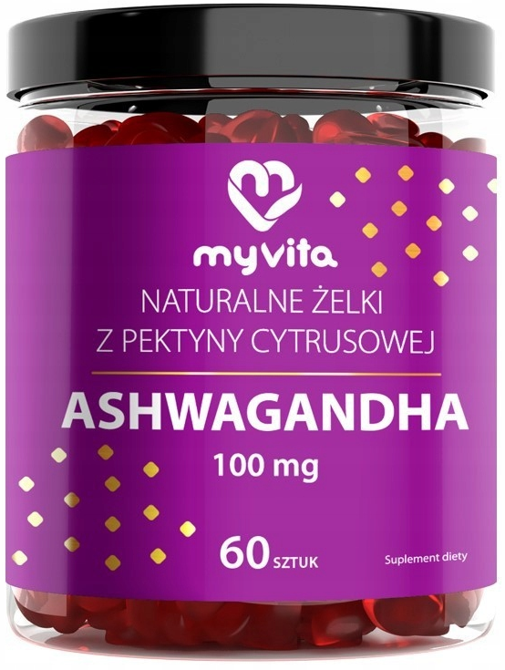 MyVita gumová ASHWAGANDHA 100 mg, přírodní gumáci 60ks