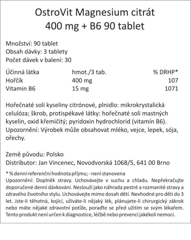 OstroVit Magnesium citrát