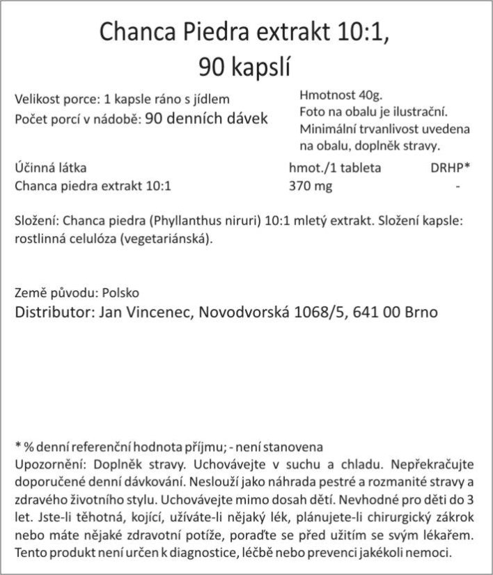 Chanca Piedra extrakt 10:1, 90 kapslí