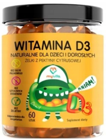 Gumový vitamín D3 pro děti i dospělé, 60 gumáků